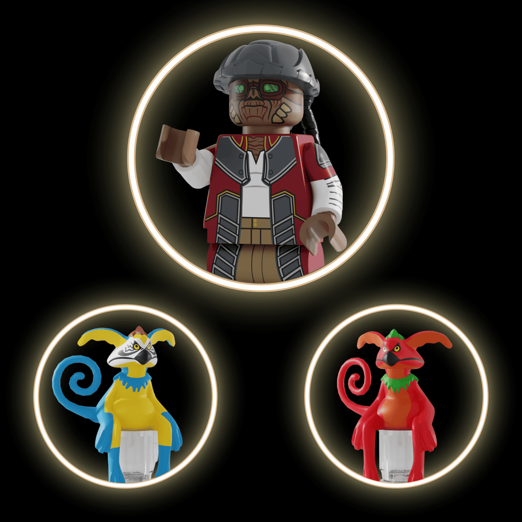 3-in-1 Pack Hondo Ohnaka with Kowakian Monkey Lizards (The Clone Wars)