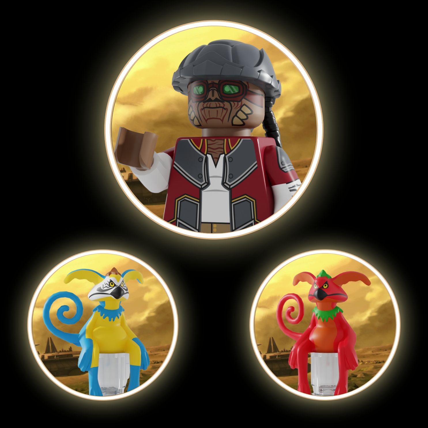 3-in-1 Pack Hondo Ohnaka with Kowakian Monkey Lizards (The Clone Wars)