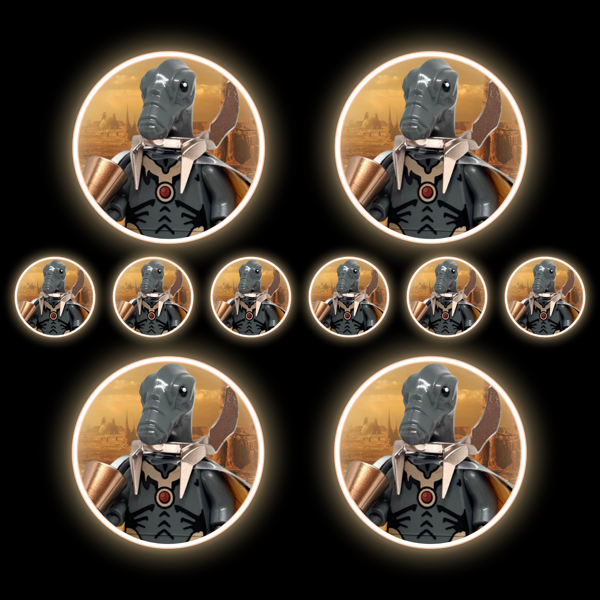10x GEONOSIAN SWARM Grey w/ Rose Gold Armour + Zombie Head