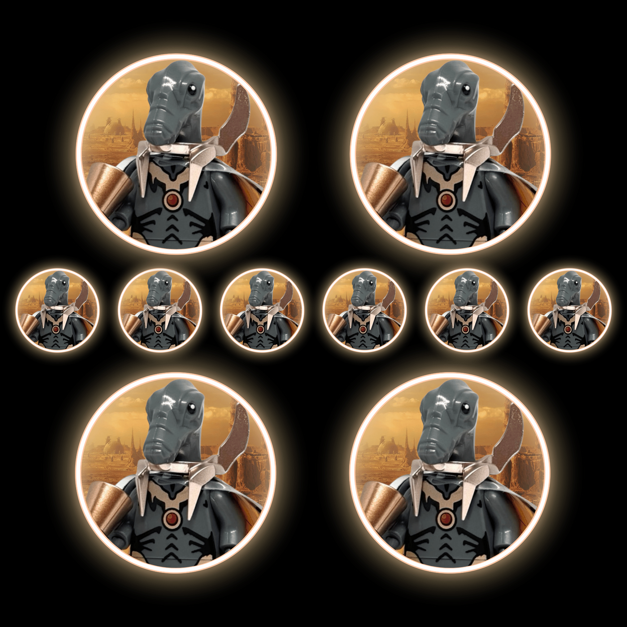 10x GEONOSIAN SWARM Grey w/ Rose Gold Armour + Zombie Head