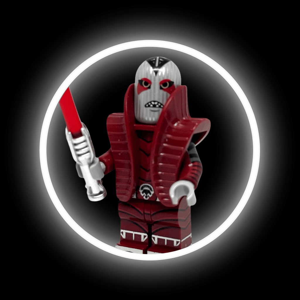Darth Desolous — custom Star Wars minifigure on premium 1:1 bricks