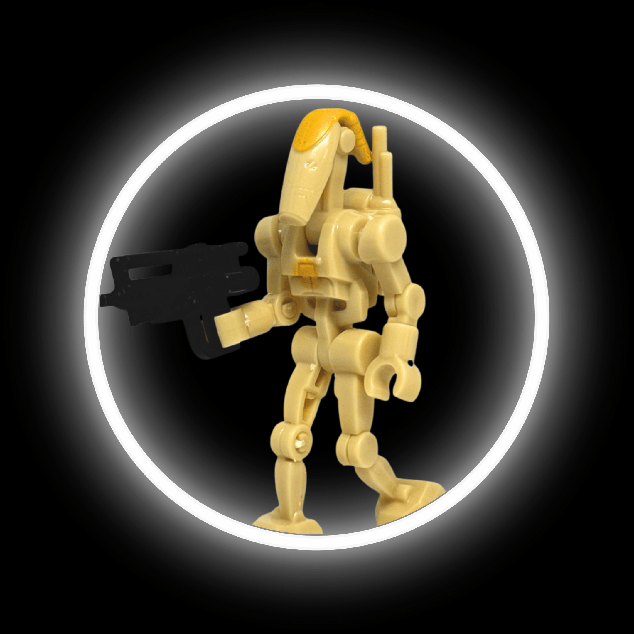 Posable B-1 Commander Battle Droid — custom Star Wars minifigure on premium 1:1 bricks