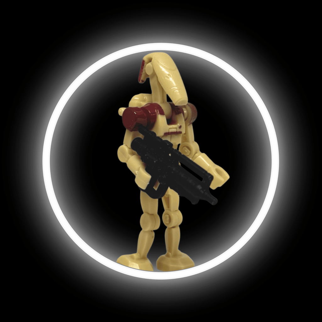 Posable B-1 Security Battle Droid — custom Star Wars minifigure on premium 1:1 bricks