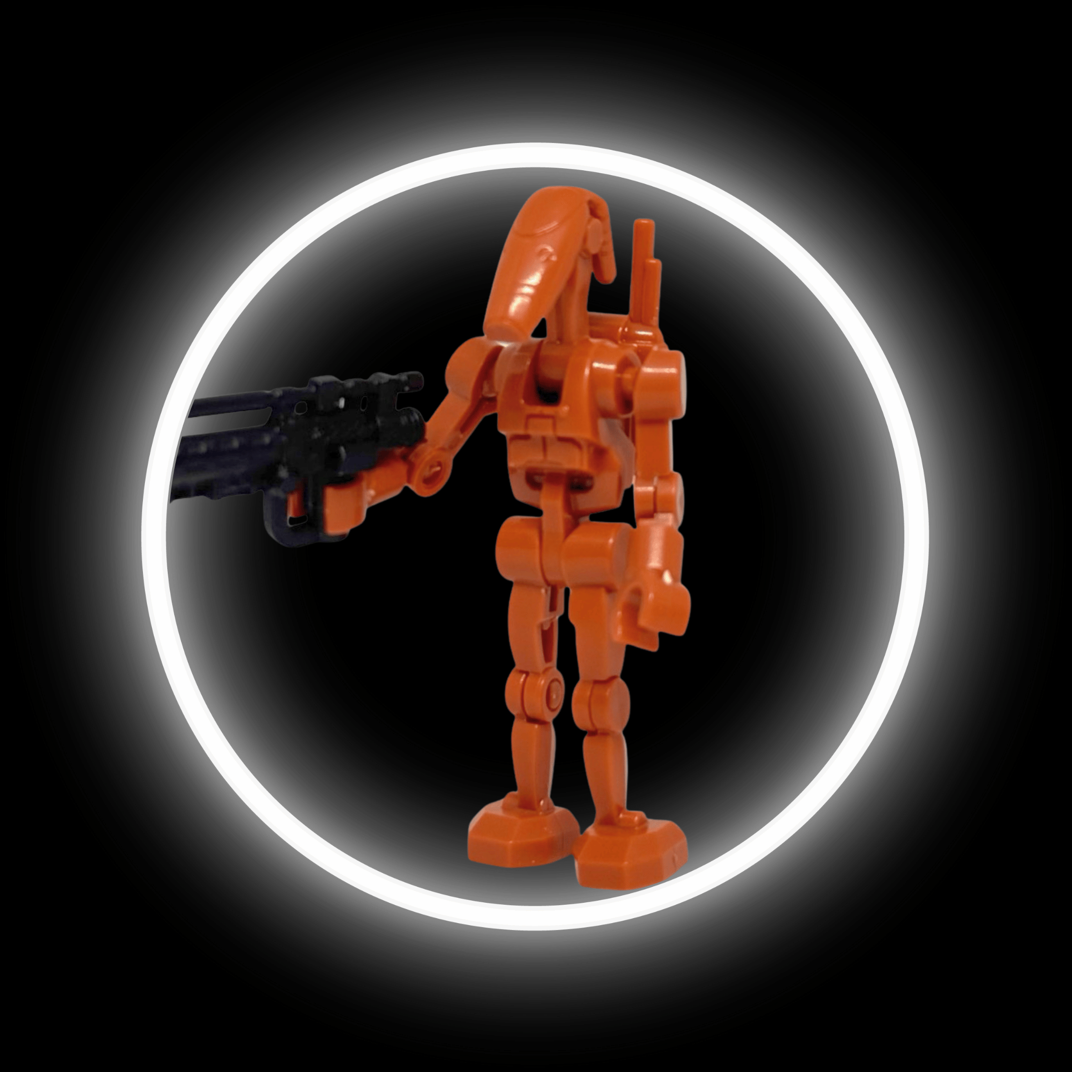 Posable B-1 Geonosis Battle Droid — custom Star Wars minifigure on premium 1:1 bricks
