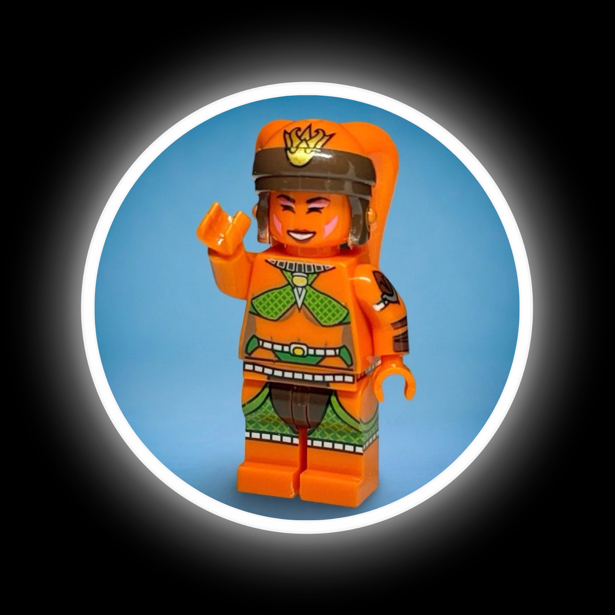 Orange Twi'lek dancer custom minifigure with crowned headdress