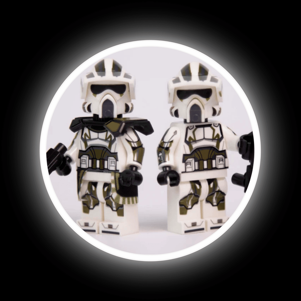 Commander Trauma 2020 style custom clone commander minifigure with olive camo armour