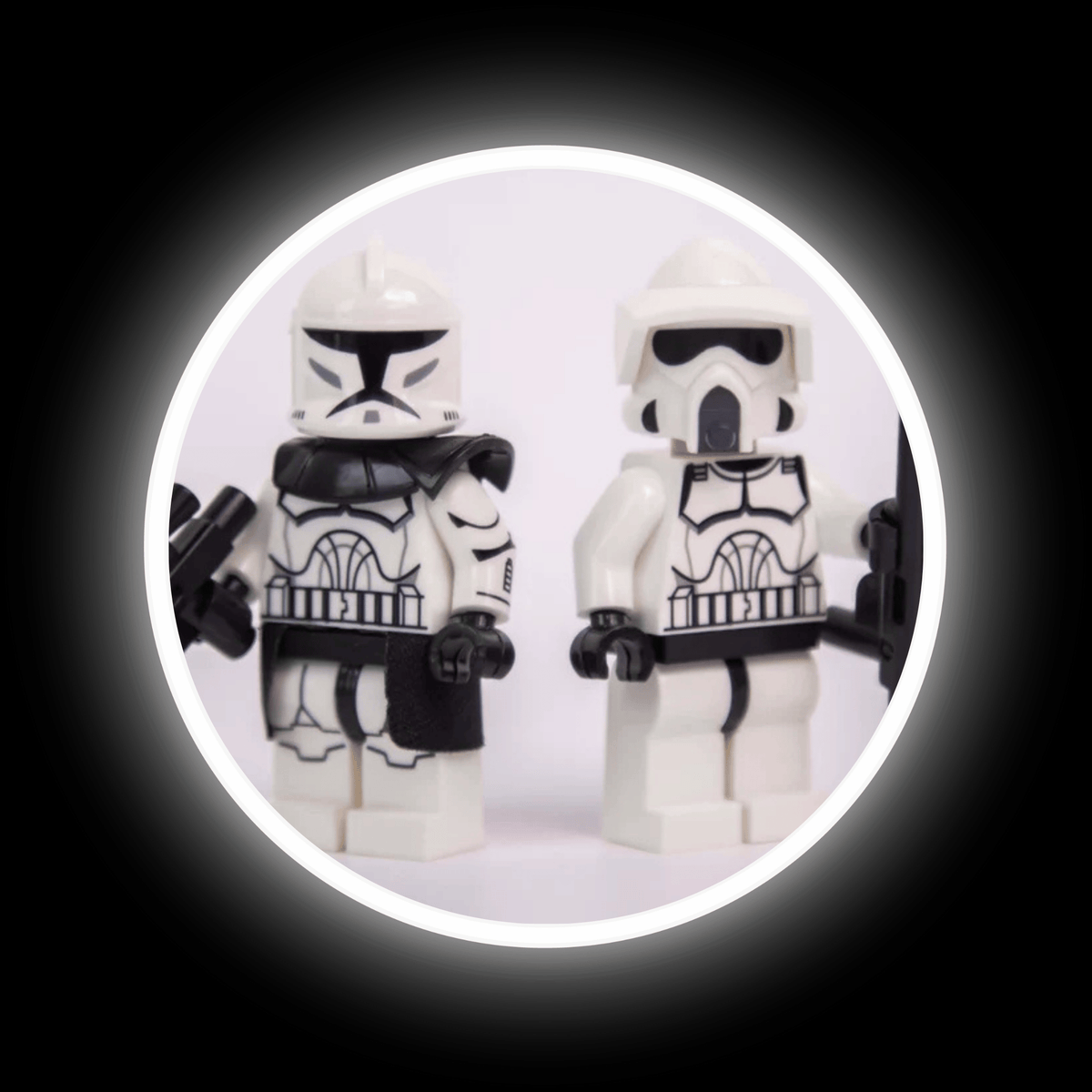 Animated Phase 1 clone trooper and ARF trooper combo custom minifigures in classic Clone Wars style