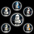 FULL COLLECTION 6x PREMIUM Retro P1 Clone Troopers - Official Parts Custom