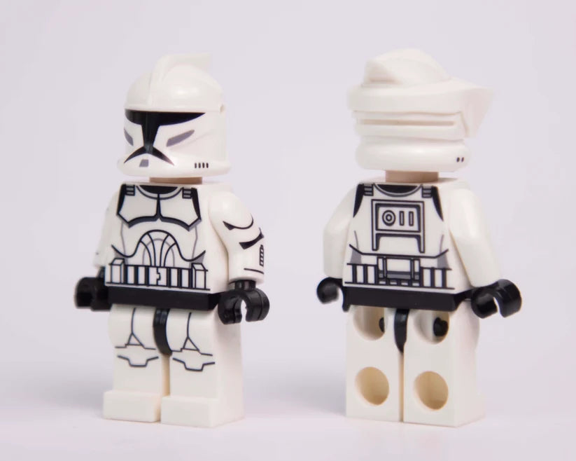 Animated Phase 1 clone trooper and ARF trooper combo custom minifigures in classic Clone Wars style - view 2