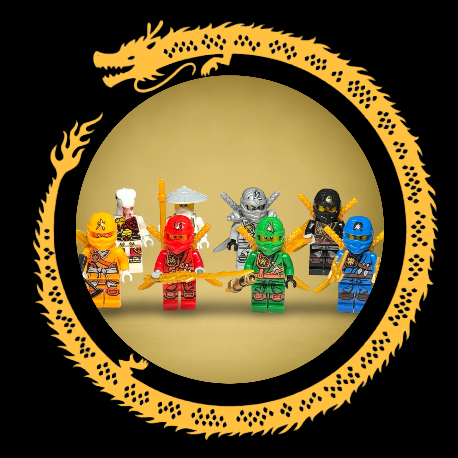 Master Wu, Pythor, Kai, Zane, Jay, Lloyd & Arin (8 PACK)