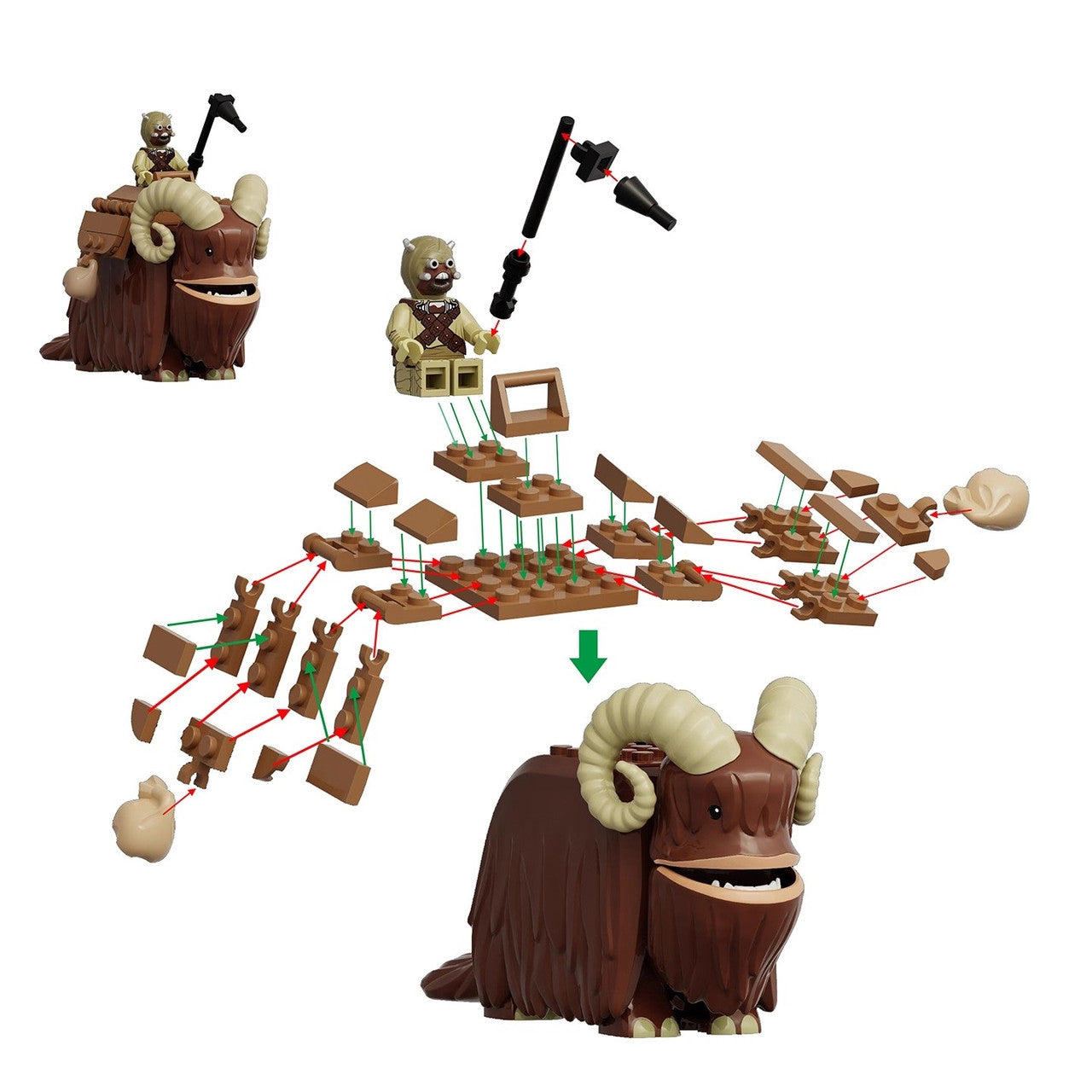 Bantha BIG FIG w/ Tusken Raider – HP BRICKS
