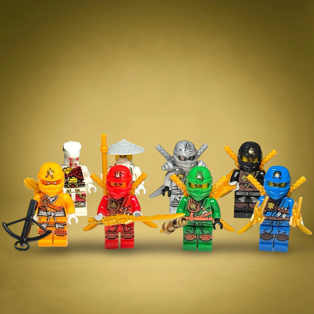 Master Wu, Pythor, Kai, Zane, Jay, Lloyd & Arin (8 PACK)