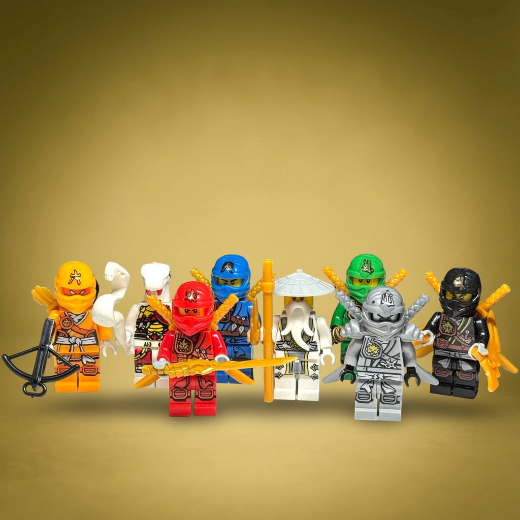 Master Wu, Pythor, Kai, Zane, Jay, Lloyd & Arin (8 PACK)