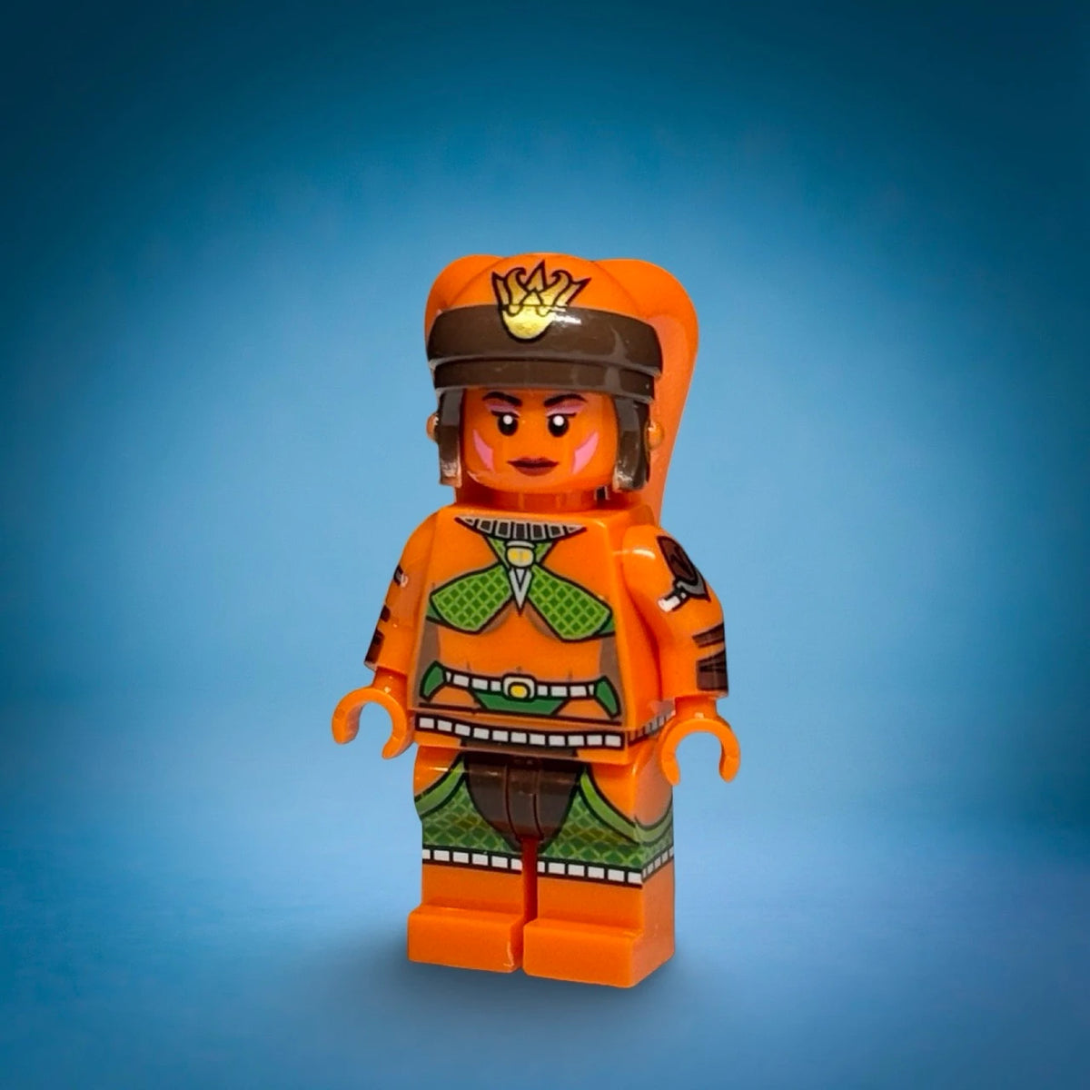 Orange Twi'lek dancer custom minifigure, view 3
